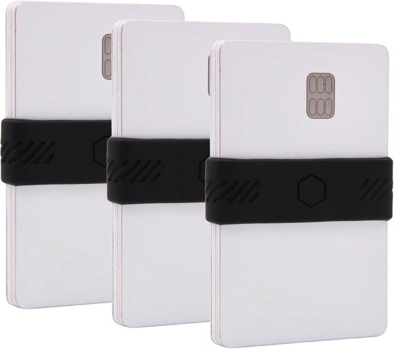 BAND-IT BAND[it] Minimalist Wallet – Slim EDC Money Band for Cards and Cash – Front Pocket Wallet Alternative – Silicone Elastic Strap (Black) 3 pack - Image 1